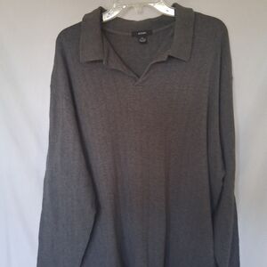 Alfani Charcoal Long Sleeve Polo